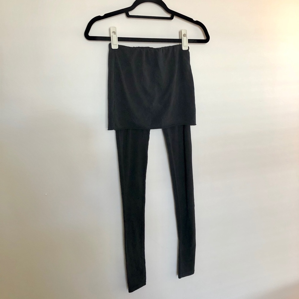 All Saints black fold-over soft leggings